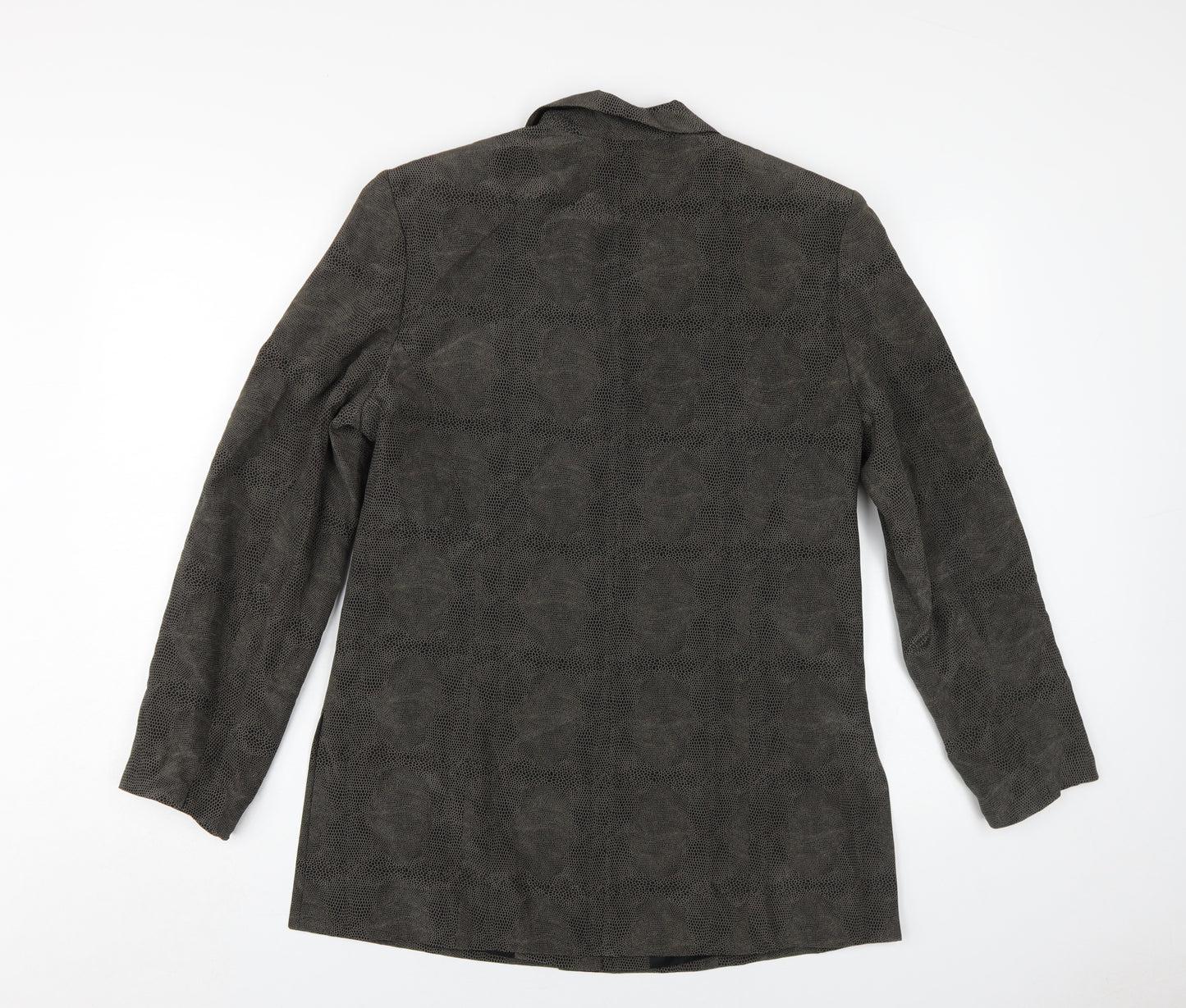 Olsen Women's Brown Animal Print Silk Blazer Size 12