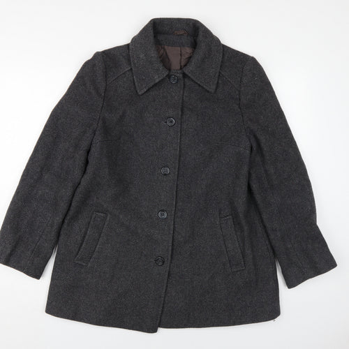 Littlewoods Women's Grey Wool Coat, Size 14