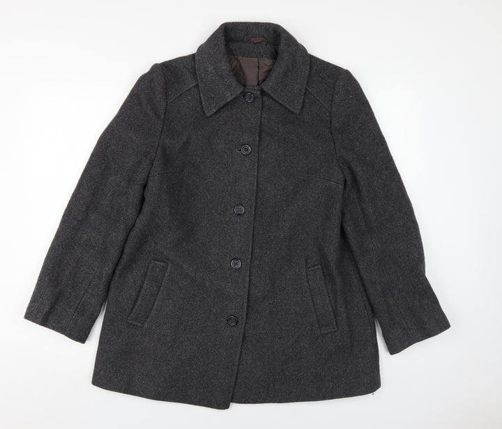 Littlewoods Women's Grey Wool Coat, Size 14