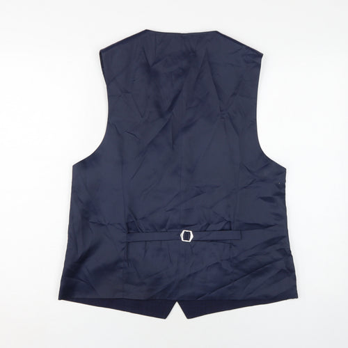 Moss Men's Blue Slim Fit Suit Waistcoat 44R