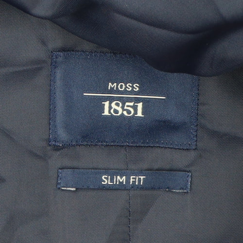 Moss Men's Blue Slim Fit Suit Waistcoat 44R