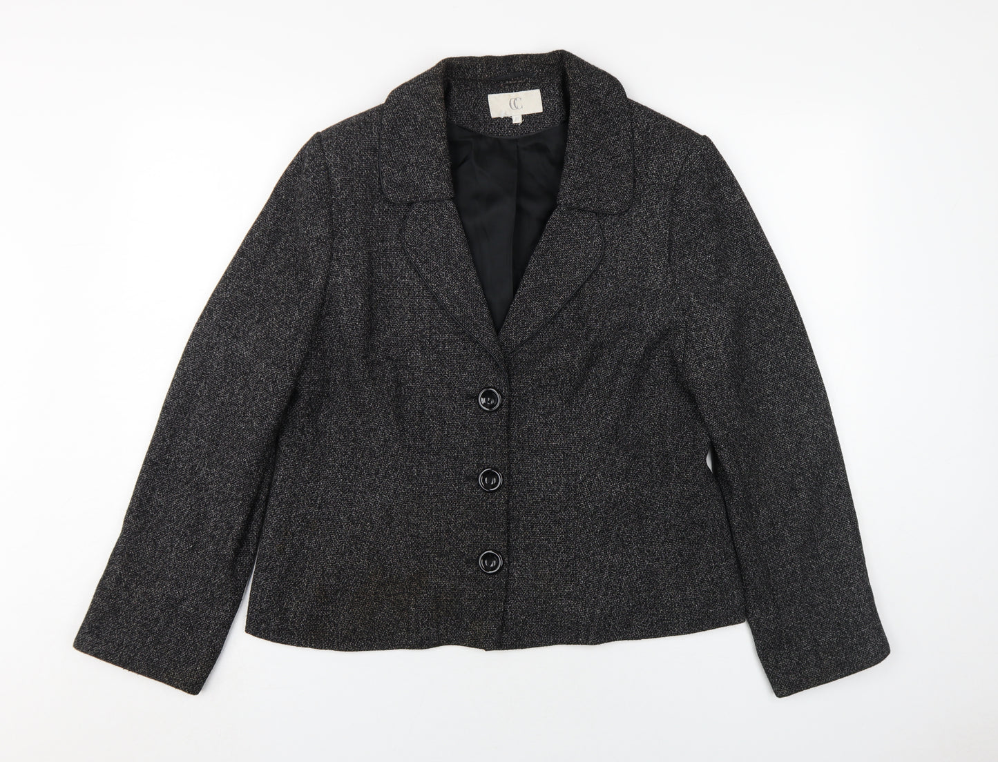 CC Women's Black Blazer Size 16 Business Jacket