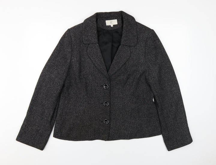 CC Women's Black Blazer Size 16 Business Jacket