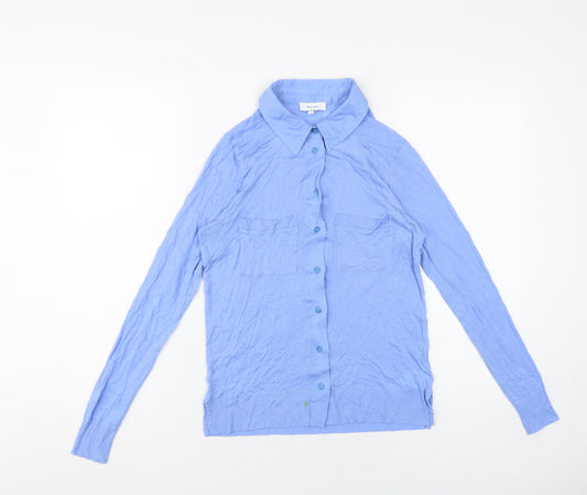 Reiss Women's Blue Button-Up Shirt, Size S, Casual