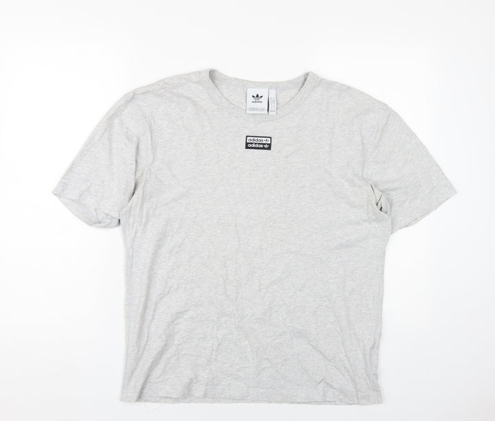 Adidas Unisex Grey T-Shirt M Crew Neck Casual