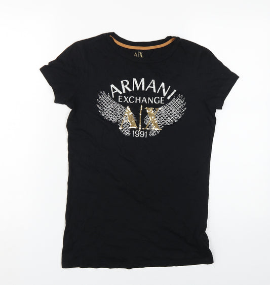 Armani Exchange Women's Black T-Shirt S Casual