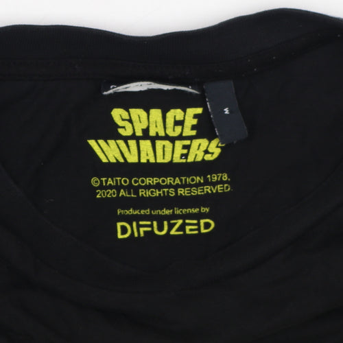 Difuzed Men's Black Space Invaders T-Shirt, M
