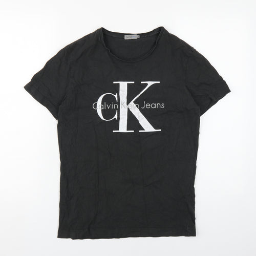 Calvin Klein Women's Black T-Shirt Size S Crew Neck Casual