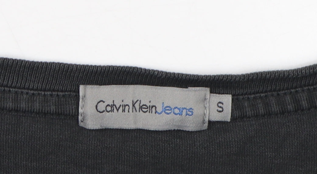 Calvin Klein Women's Black T-Shirt Size S Crew Neck Casual