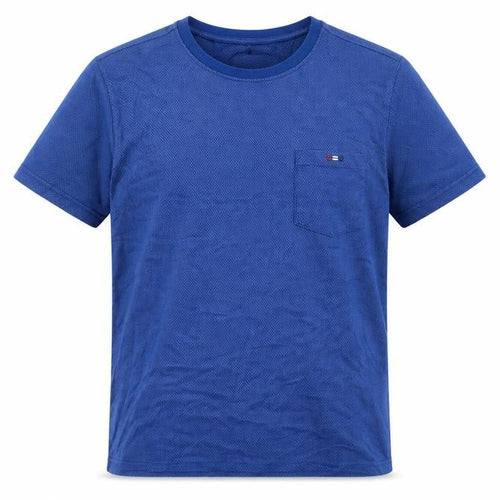Bison Men's Blue Crew Neck Short Sleeve T-Shirt M