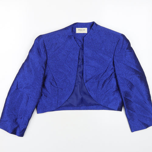 Precis Petite Women's Blue Cropped Jacket Size 10