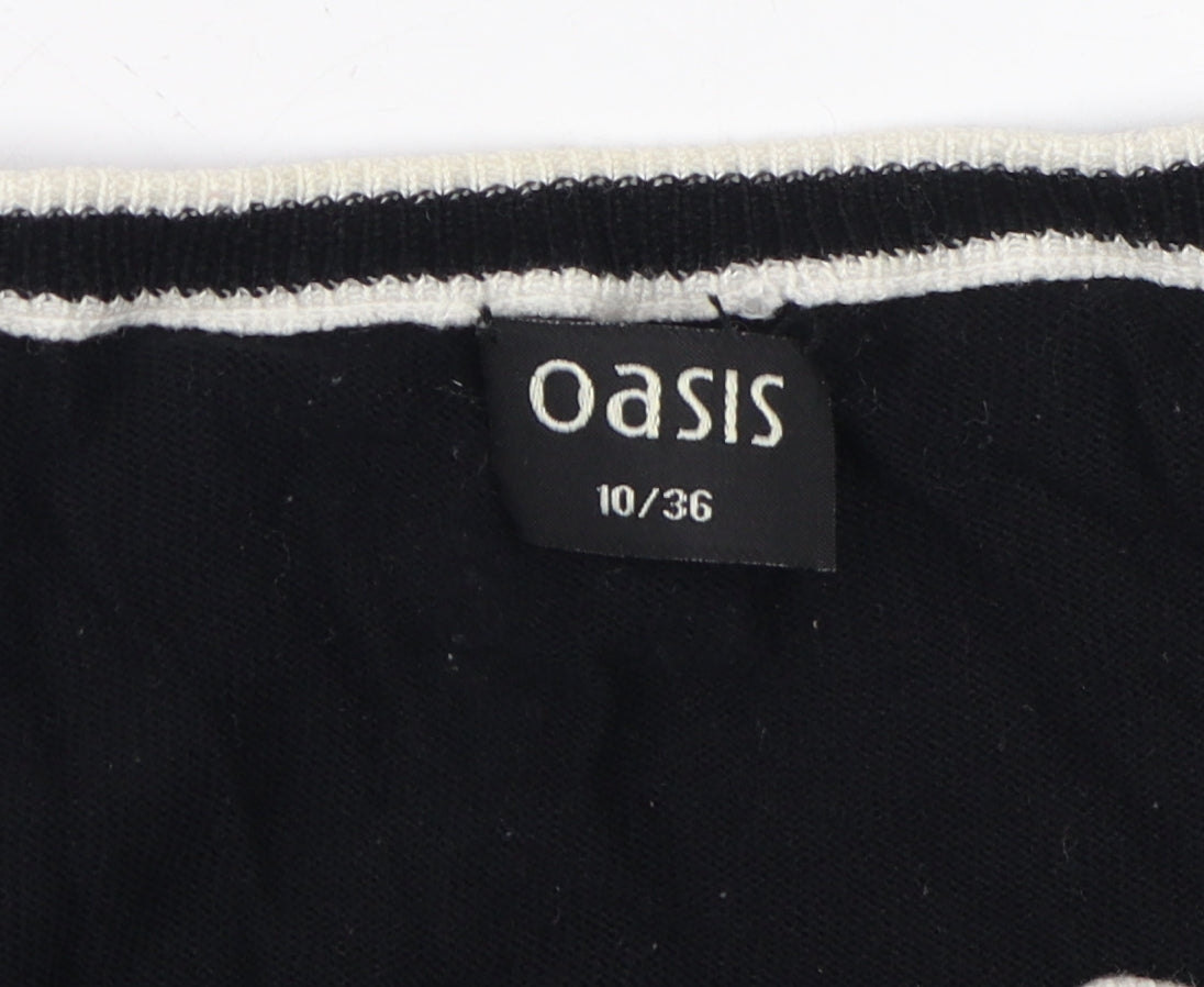 Oasis Women's Black Cardigan, Size 10, Button Accent