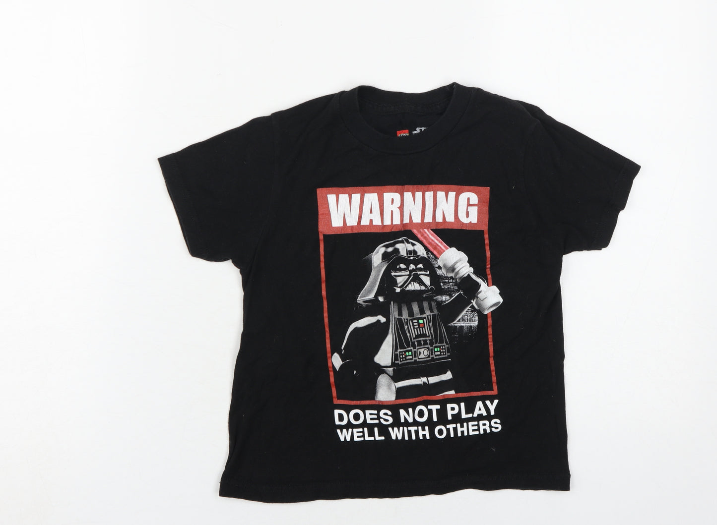 LEGO Star Wars Boys Black T-Shirt Size 6 Graphic Movie Print