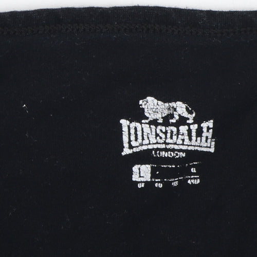 Lonsdale Women's Black Long Sleeve Crew Neck T-Shirt S