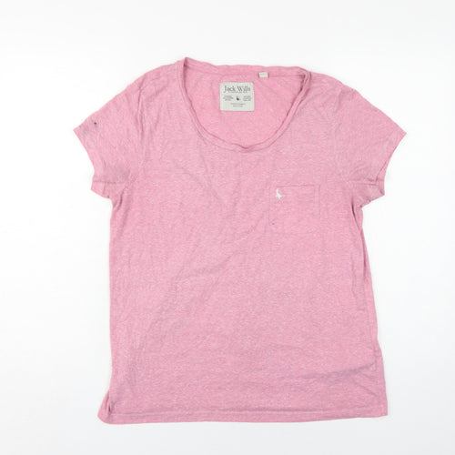 Jack Wills Women Pink T-Shirt Medium Casual