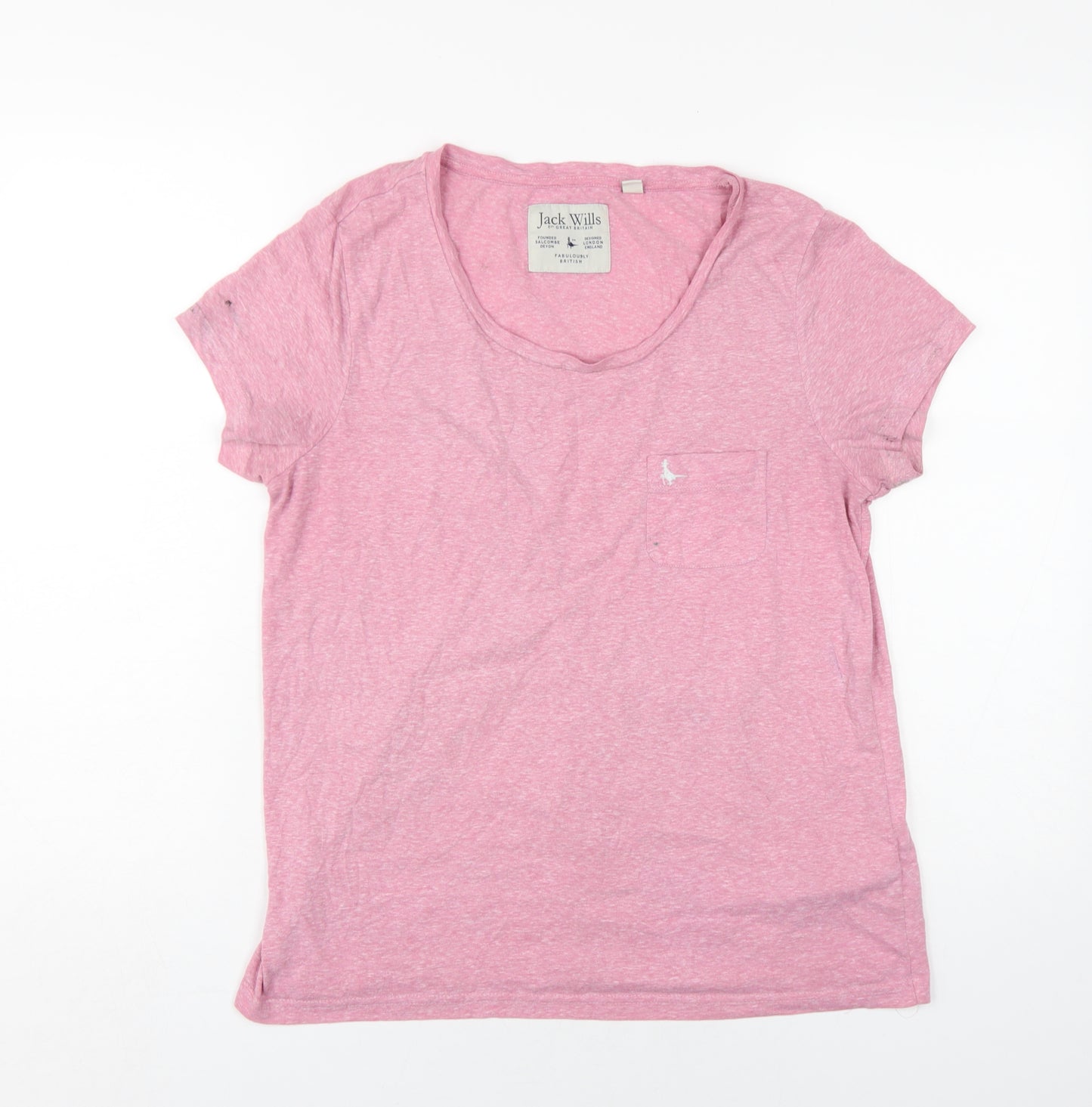 Jack Wills Women Pink T-Shirt Medium Casual