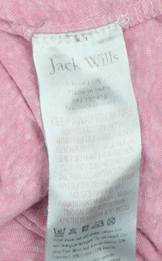 Jack Wills Women Pink T-Shirt Medium Casual