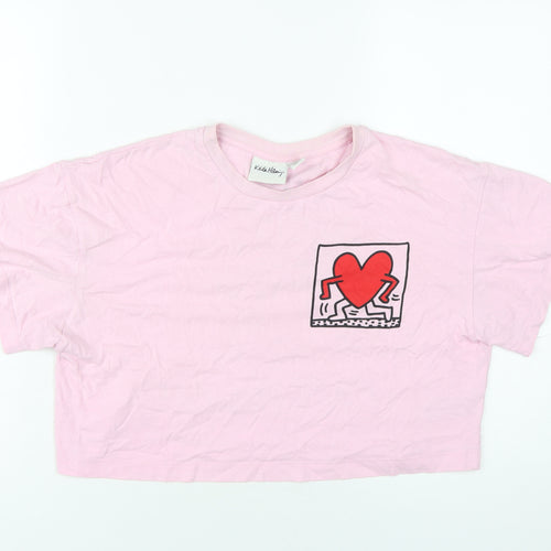 Keith Haring Pink Cropped T-Shirt M Unisex Adults