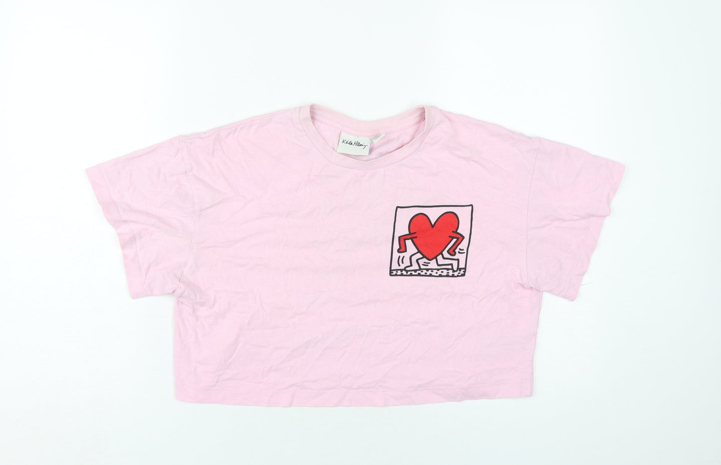 Keith Haring Pink Cropped T-Shirt M Unisex Adults