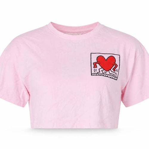 Keith Haring Pink Cropped T-Shirt M Unisex Adults