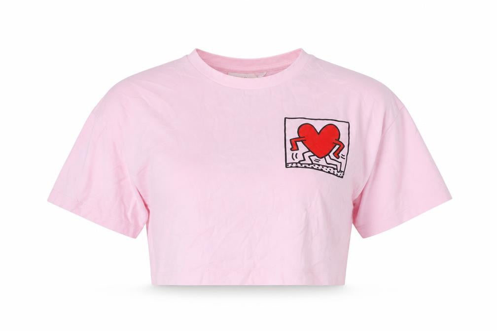 Keith Haring Pink Cropped T-Shirt M Unisex Adults