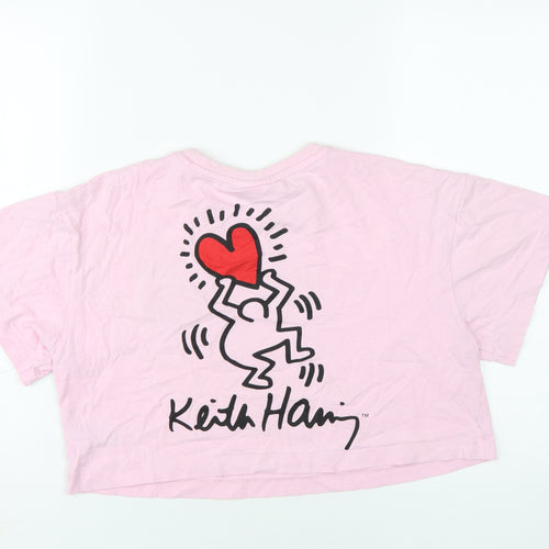 Keith Haring Pink Cropped T-Shirt M Unisex Adults