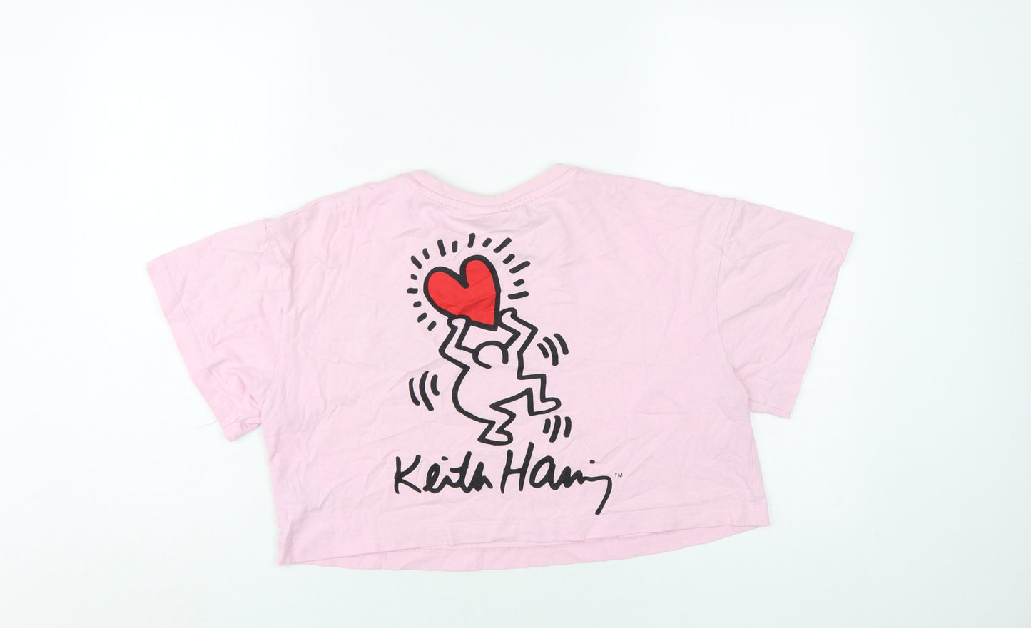 Keith Haring Pink Cropped T-Shirt M Unisex Adults