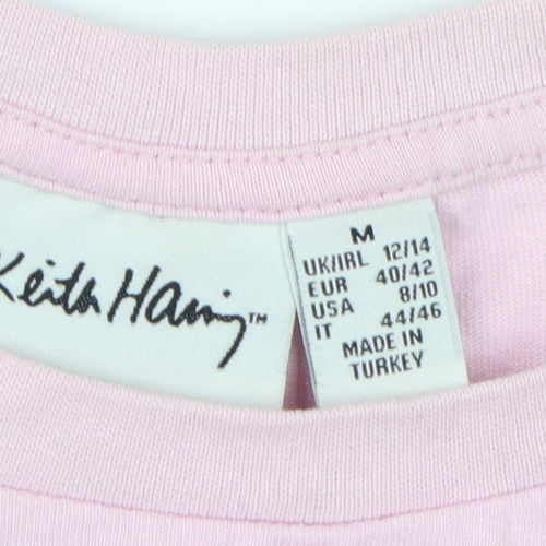 Keith Haring Pink Cropped T-Shirt M Unisex Adults