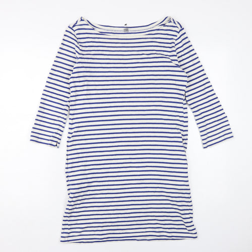 Uniqlo Women's Blue Striped T-Shirt Dress S