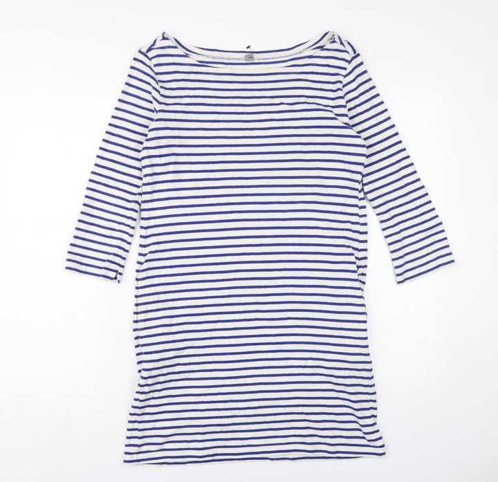 Uniqlo Women's Blue Striped T-Shirt Dress S