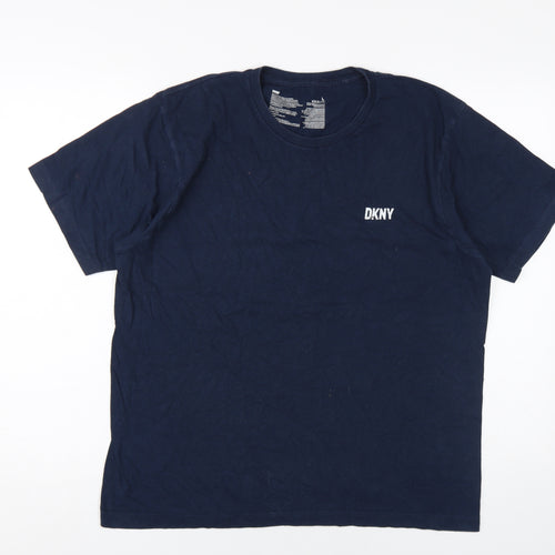 DKNY Men's Blue Crew Neck T-Shirt, Size L, Short Sleeve