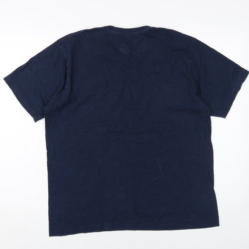 DKNY Men's Blue Crew Neck T-Shirt, Size L, Short Sleeve