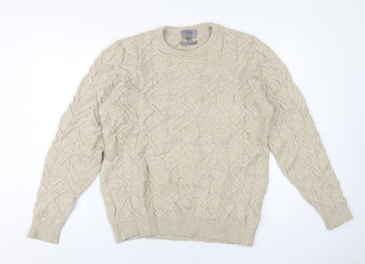 Marks and Spencer Men's Beige M Cable Knit Pullover