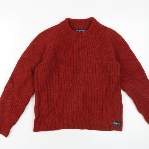 Superdry Women's Red Chunky-Knit Jumper, Size 10