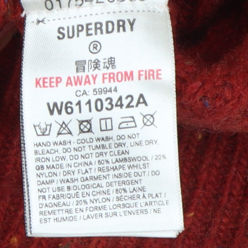 Superdry Women's Red Chunky-Knit Jumper, Size 10