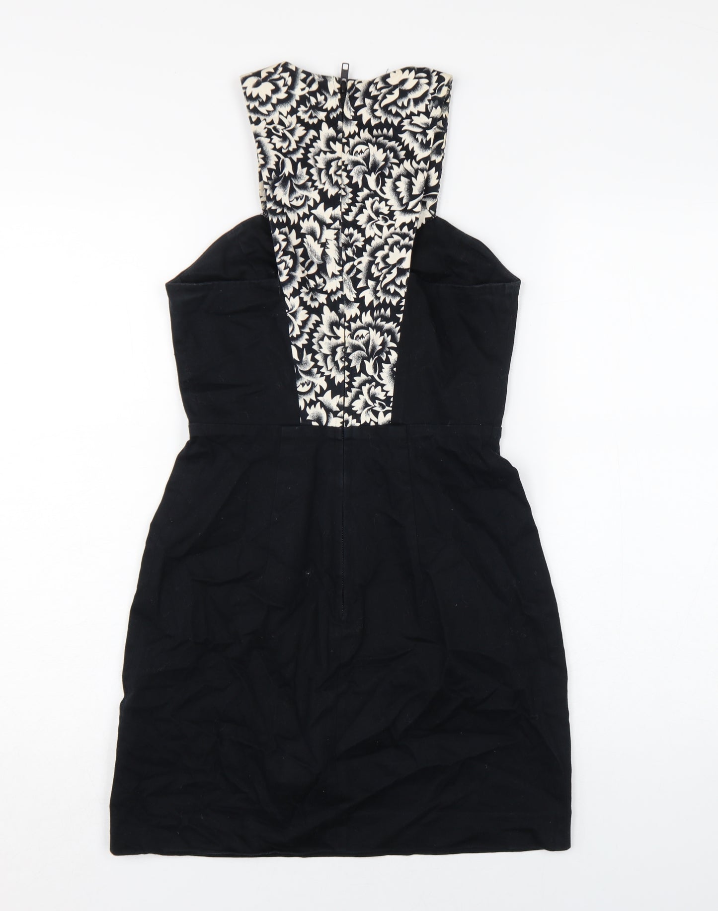 French Connection Women's Black Floral Short Sheath Dress