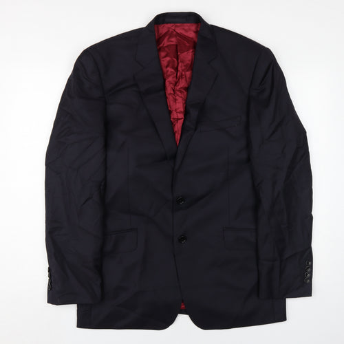 Samuel Slater Men's Black 40R Wool Blazer - Formal