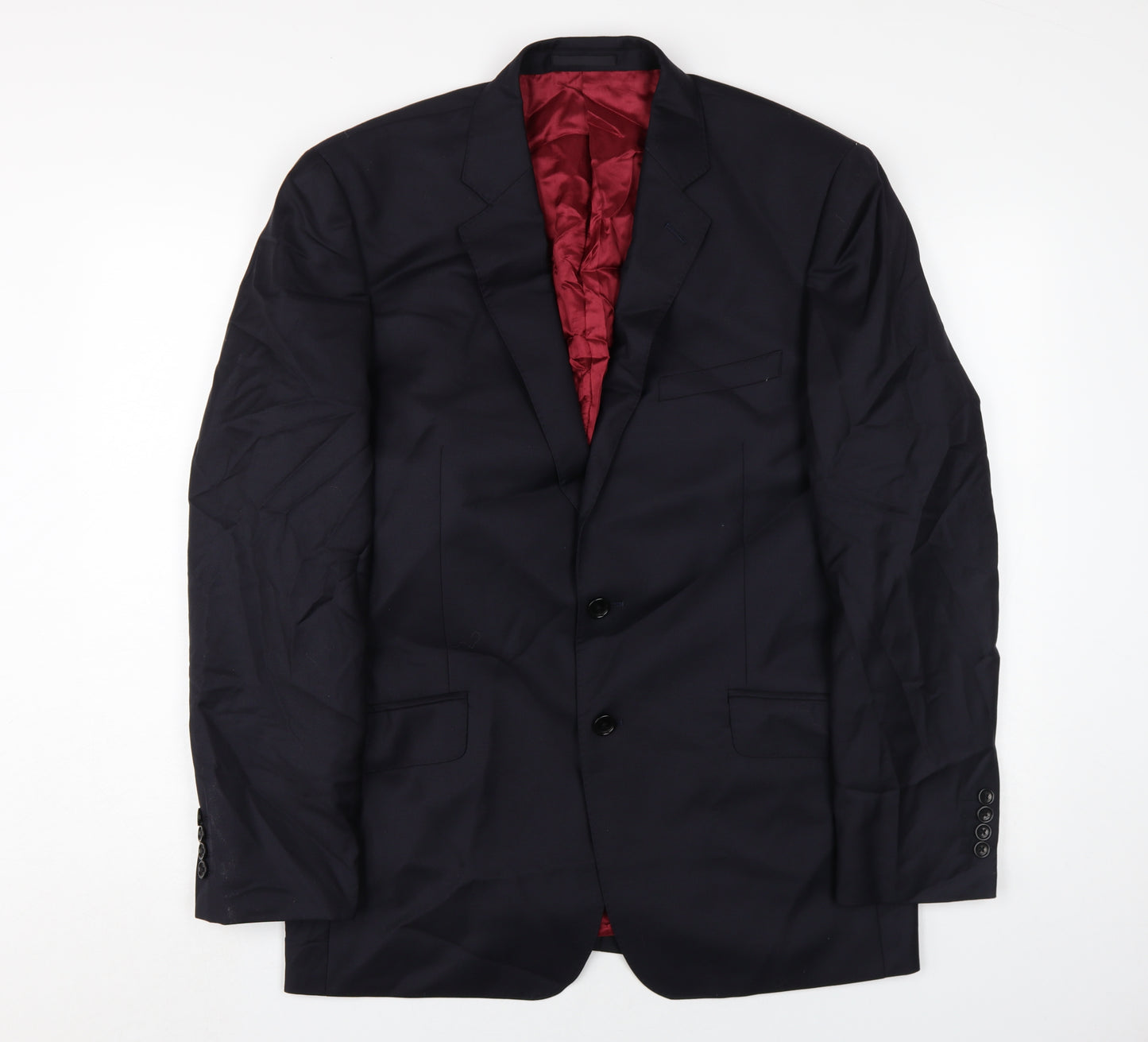 Samuel Slater Men's Black 40R Wool Blazer - Formal