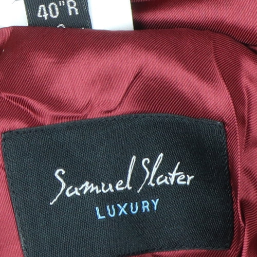 Samuel Slater Men's Black 40R Wool Blazer - Formal