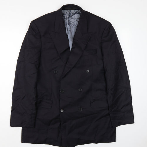 Marks and Spencer Men's Black Double-Breasted Blazer 40L