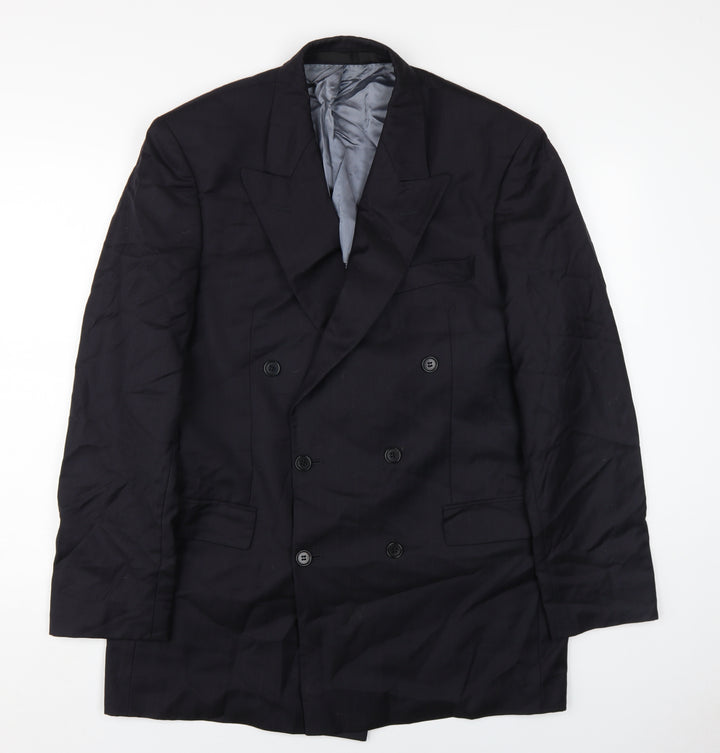 Marks and Spencer Men's Black Double-Breasted Blazer 40L