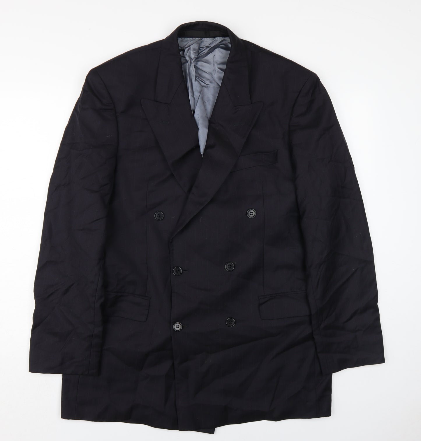 Marks and Spencer Men's Black Double-Breasted Blazer 40L