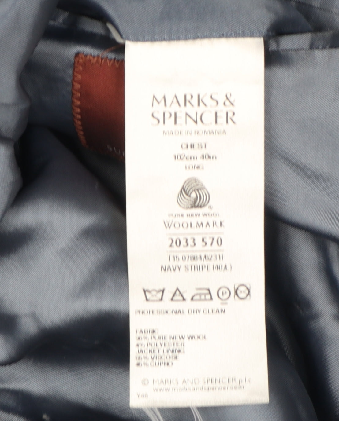 Marks and Spencer Men's Black Double-Breasted Blazer 40L