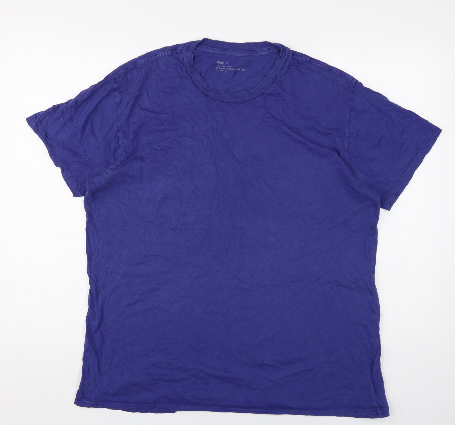 Gap Men's Blue Crew Neck T-Shirt, Size L, Casual Essential