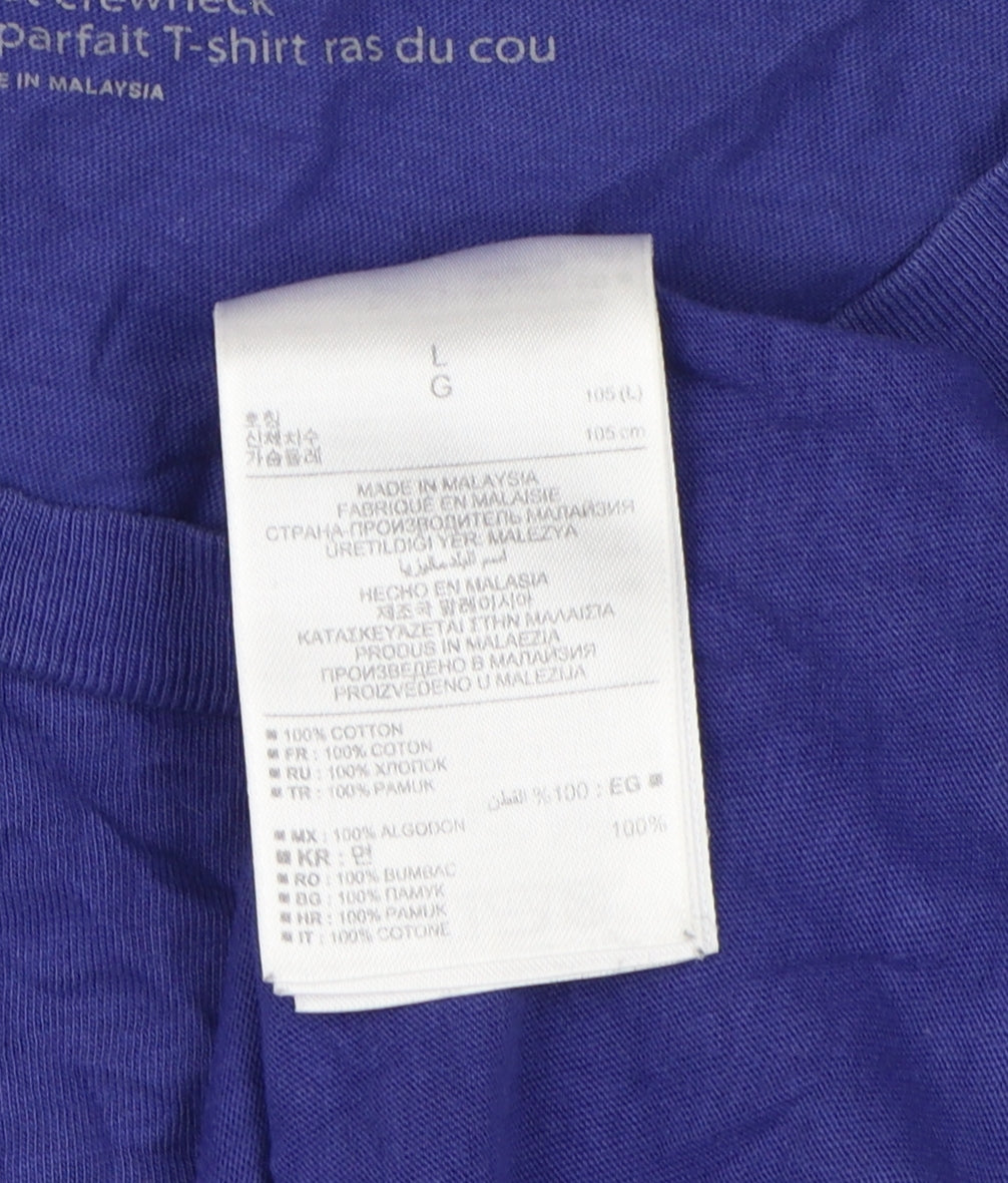 Gap Men's Blue Crew Neck T-Shirt, Size L, Casual Essential