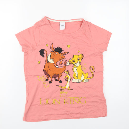 Disney Women Pink Lion King Cartoon T-Shirt Size 6/8