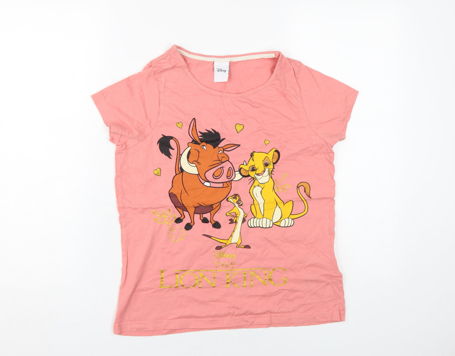Disney Women Pink Lion King Cartoon T-Shirt Size 6/8