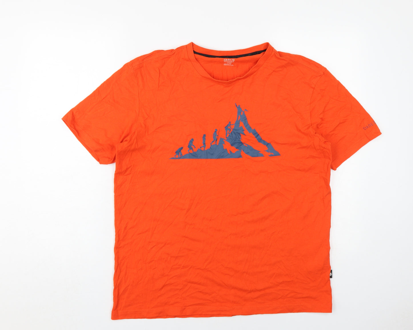 Dare 2b Men's Orange Graphic T-Shirt, Size L, Cotton Short Sleeve