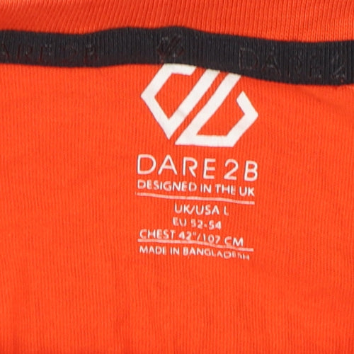 Dare 2b Men's Orange Graphic T-Shirt, Size L, Cotton Short Sleeve