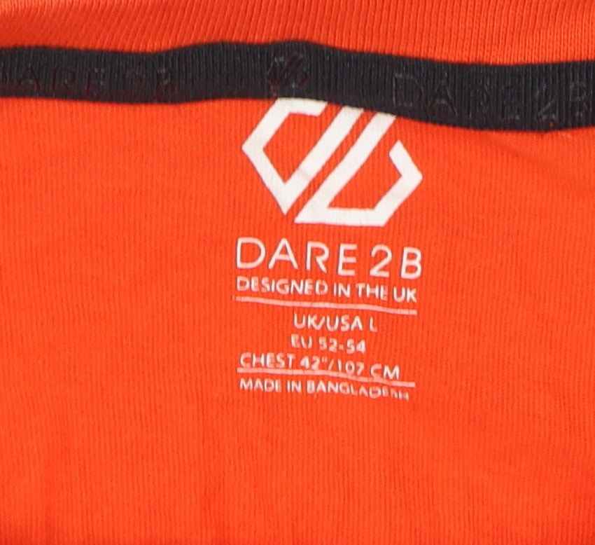 Dare 2b Men's Orange Graphic T-Shirt, Size L, Cotton Short Sleeve